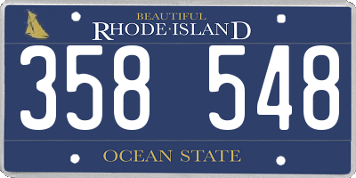 RI license plate 358548