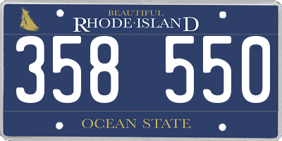 RI license plate 358550