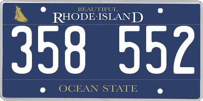 RI license plate 358552