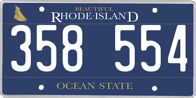 RI license plate 358554