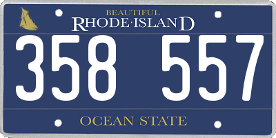 RI license plate 358557