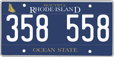 RI license plate 358558