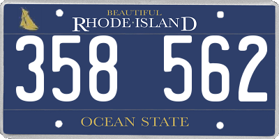 RI license plate 358562