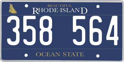 RI license plate 358564