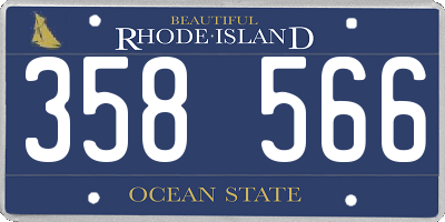 RI license plate 358566