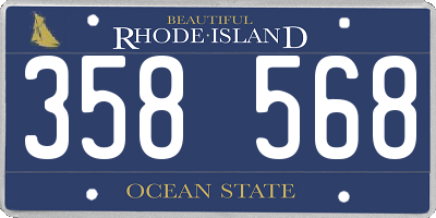 RI license plate 358568