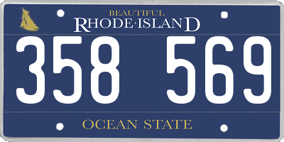 RI license plate 358569