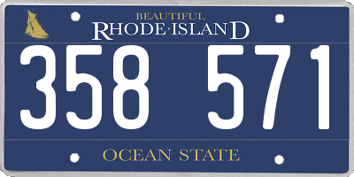 RI license plate 358571
