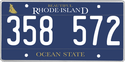RI license plate 358572