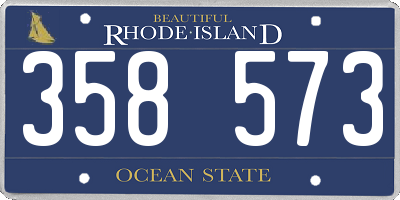 RI license plate 358573