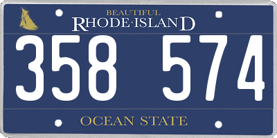RI license plate 358574