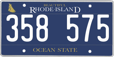 RI license plate 358575