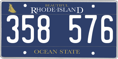 RI license plate 358576
