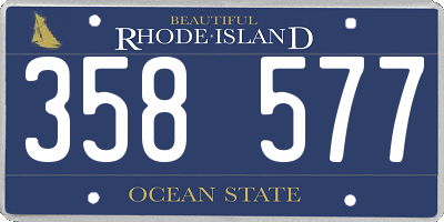 RI license plate 358577