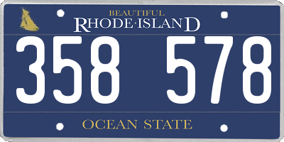RI license plate 358578