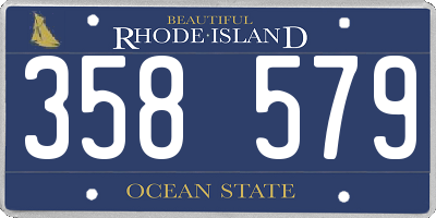 RI license plate 358579