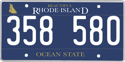 RI license plate 358580