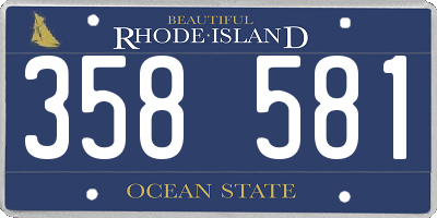 RI license plate 358581