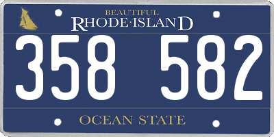 RI license plate 358582
