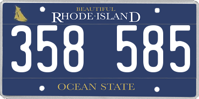 RI license plate 358585