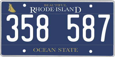 RI license plate 358587