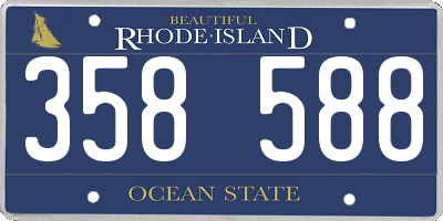 RI license plate 358588