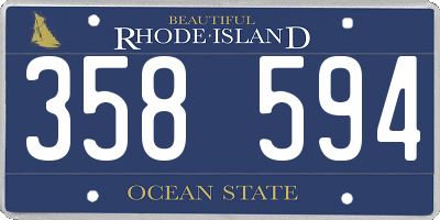 RI license plate 358594