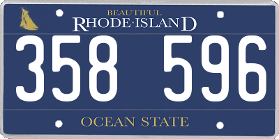 RI license plate 358596