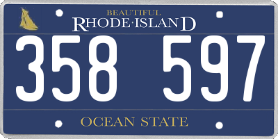 RI license plate 358597