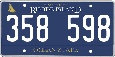 RI license plate 358598