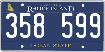 RI license plate 358599