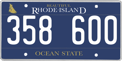 RI license plate 358600