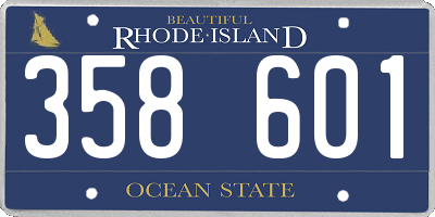 RI license plate 358601