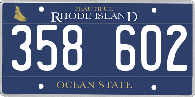 RI license plate 358602