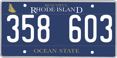 RI license plate 358603