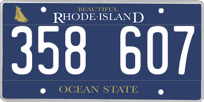RI license plate 358607