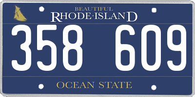 RI license plate 358609