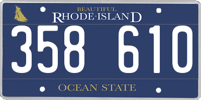 RI license plate 358610