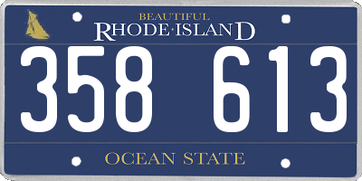 RI license plate 358613