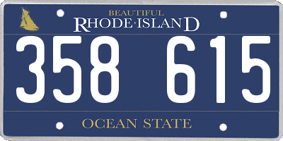 RI license plate 358615