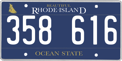 RI license plate 358616