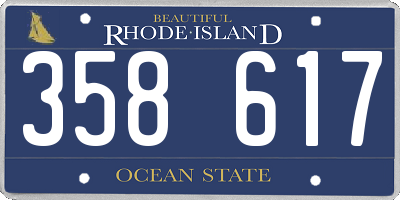 RI license plate 358617