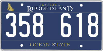 RI license plate 358618