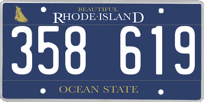 RI license plate 358619
