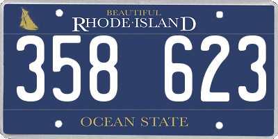 RI license plate 358623