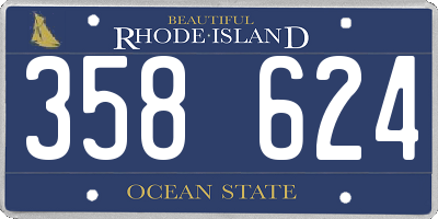 RI license plate 358624
