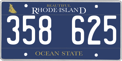 RI license plate 358625