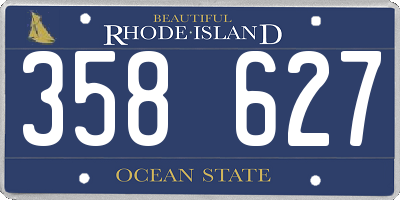 RI license plate 358627