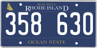 RI license plate 358630