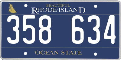 RI license plate 358634